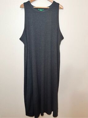 Dip Ribbed Tank Midi Dress 3X Charcoal Gray Flowy Sleeveless NWOT